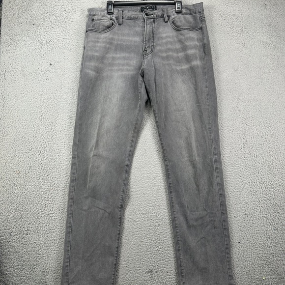 Lucky Brand 221 Jeans Original Straight Men 36X34 Gray Whisking Stretch 5 Pocket